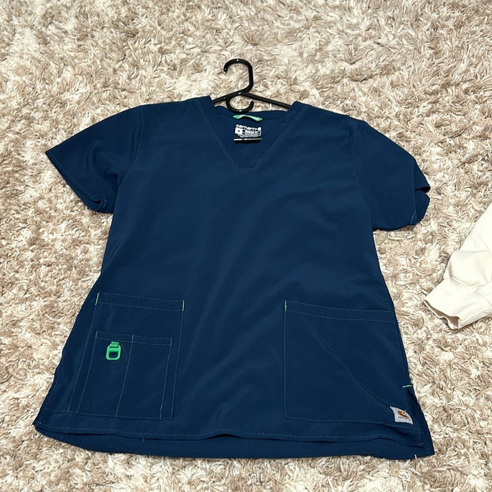 Blue carhartt scrub top